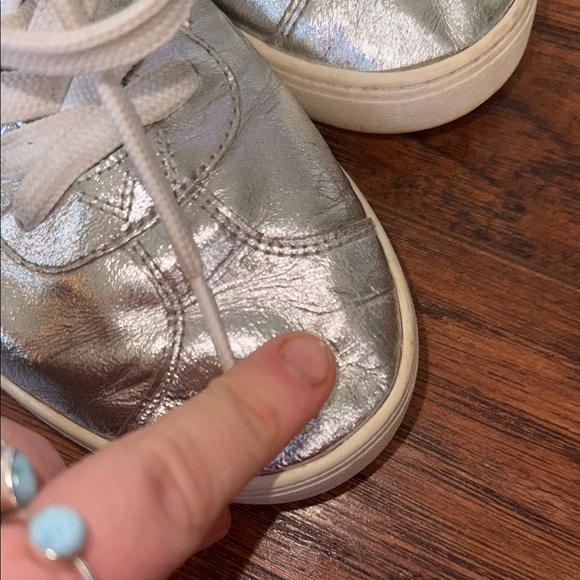 Stuart Weitzman Silver and White Women's Sneakers - Picture 9 of 14